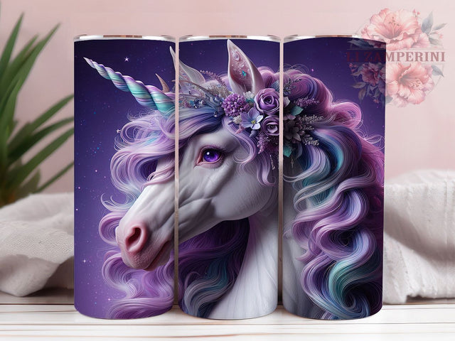 Magical Unicorn Purple Fantasy Tumbler, Purple Fantasy PNG, 20oz Sublimation Design, Magical Unicorn Cup, Cute Fantasy Tumbler, Glitter Unicorn Wrap, Mystical Creature Art Sublimation Li Zamperini 