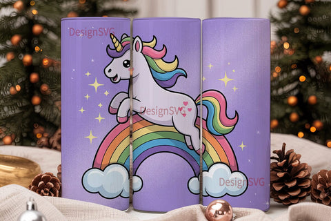 Magical Unicorn Rainbow 20oz Tumbler Sublimation DesignSVG 