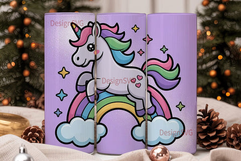 Magical Unicorn Rainbow 20oz Tumbler Sublimation DesignSVG 