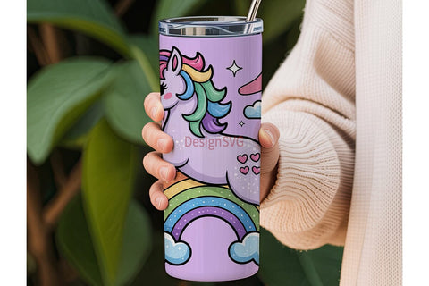 Magical Unicorn Rainbow 20oz Tumbler Sublimation DesignSVG 