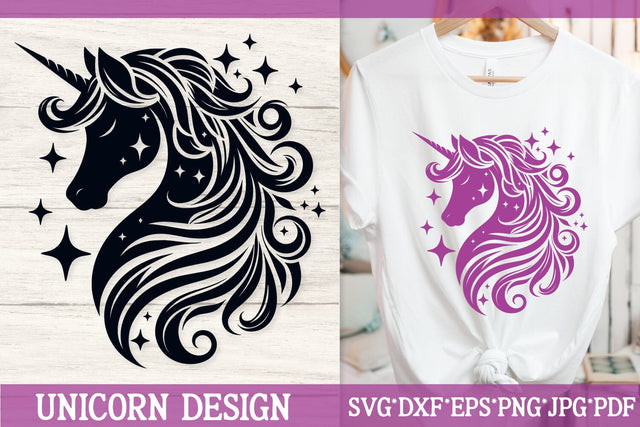 Magical Unicorn Silhouette SVG – Sparkling Fantasy Clipart SVG Tafti Art 