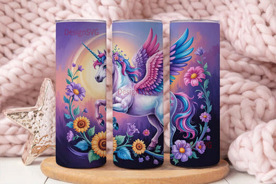 Magical Unicorn Tumbler Wrap PNG Sublimation DesignSVG 