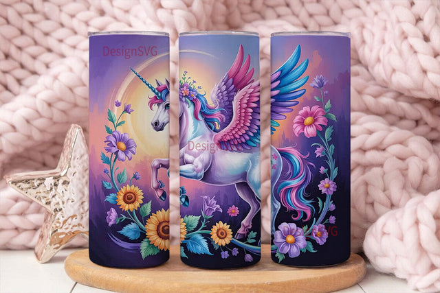 Magical Unicorn Tumbler Wrap PNG Sublimation DesignSVG 