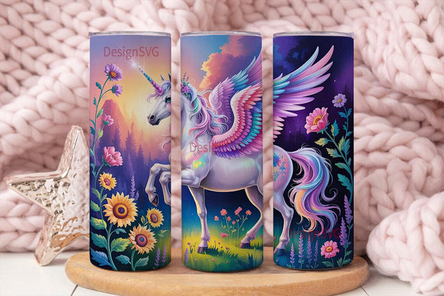 Magical Unicorn Tumbler Wrap PNG Sublimation DesignSVG 