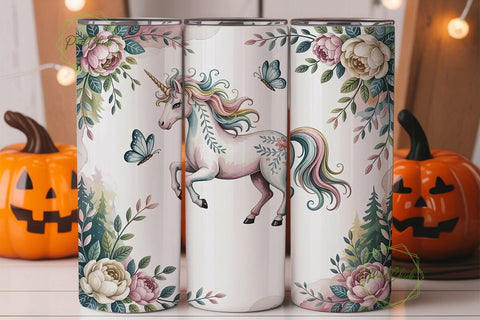 Magical Unicorn Tumbler Wrap PNG Sublimation PixelChick 