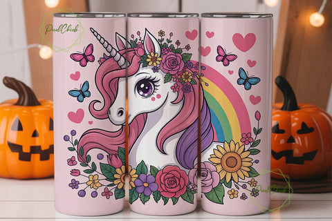 Magical Unicorn Tumbler Wrap PNG Sublimation PixelChick 