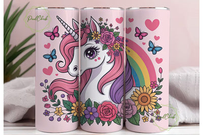 Magical Unicorn Tumbler Wrap PNG Sublimation PixelChick 