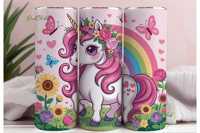 Magical Unicorn Tumbler Wrap PNG Sublimation PixelChick 