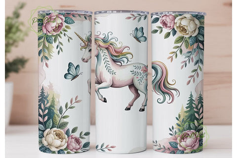 Magical Unicorn Tumbler Wrap PNG Sublimation PixelChick 