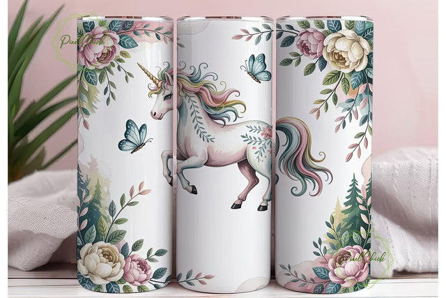 Magical Unicorn Tumbler Wrap PNG Sublimation PixelChick 