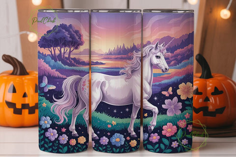 Magical Unicorn Tumbler Wrap PNG Sublimation PixelChick 