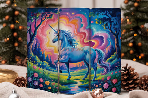 Magical Unicorn Tumbler Wrap Sublimation DesignSVG 