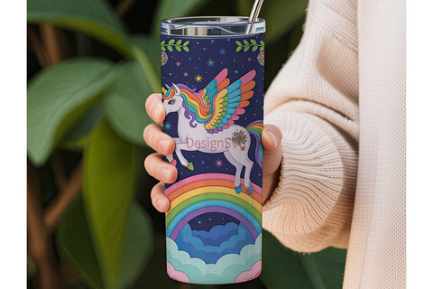 Magical Unicorn Tumbler Wrap Sublimation DesignSVG 