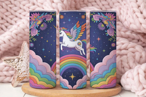 Magical Unicorn Tumbler Wrap Sublimation DesignSVG 