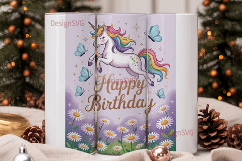 Magical Unicorn Tumbler Wrap Sublimation DesignSVG 