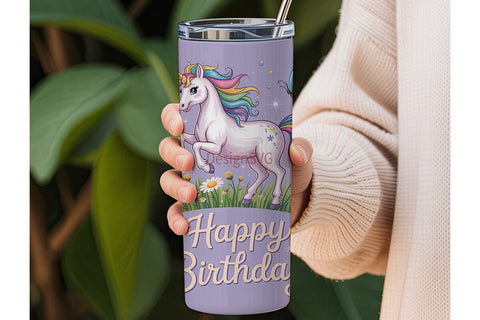 Magical Unicorn Tumbler Wrap Sublimation DesignSVG 