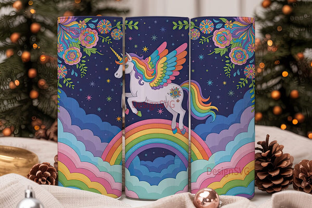 Magical Unicorn Tumbler Wrap Sublimation DesignSVG 