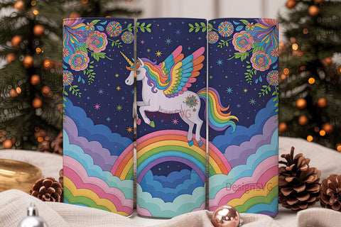 Magical Unicorn Tumbler Wrap Sublimation DesignSVG 