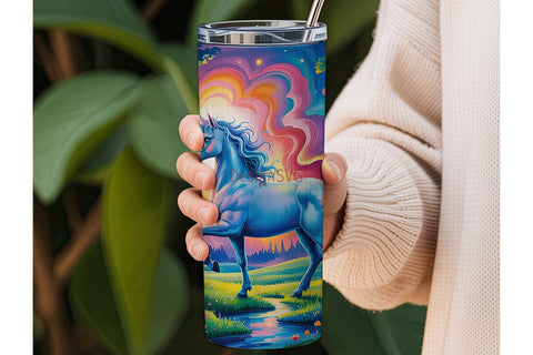 Magical Unicorn Tumbler Wrap Sublimation DesignSVG 