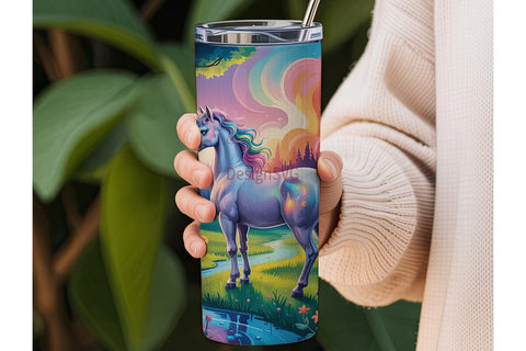 Magical Unicorn Tumbler Wrap Sublimation DesignSVG 