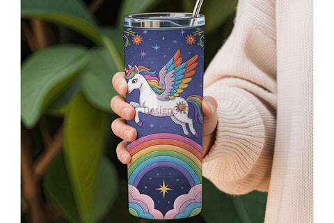 Magical Unicorn Tumbler Wrap Sublimation DesignSVG 