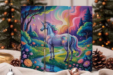 Magical Unicorn Tumbler Wrap Sublimation DesignSVG 