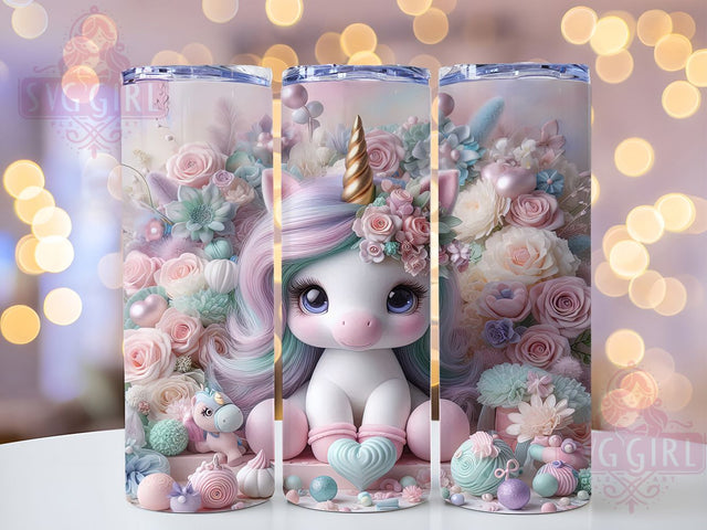 Magical Unicorn Valentine Tumbler, Valentine Tumbler, Floral Bow Design, 20oz Tumbler Wrap, Sublimation Design, Cute Unicorn Valentine, Magical Love Wrap Sublimation SvggirlplusArt 