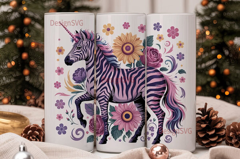 Magical Unicorn-Zebra 20oz Tumbler Wrap Sublimation DesignSVG 