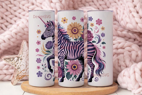 Magical Unicorn-Zebra 20oz Tumbler Wrap Sublimation DesignSVG 