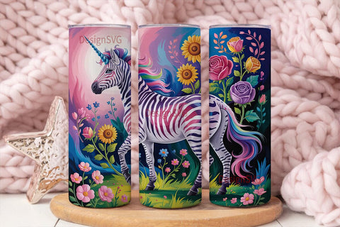 Magical Unicorn-Zebra 20oz Tumbler Wrap Sublimation DesignSVG 