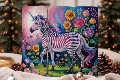 Magical Unicorn-Zebra 20oz Tumbler Wrap Sublimation DesignSVG 