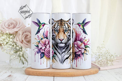 Magical White Tiger 20oz Tumbler Wrap Sublimation sassyprint 