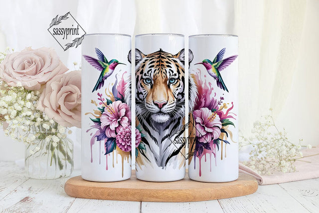 Magical White Tiger 20oz Tumbler Wrap Sublimation sassyprint 