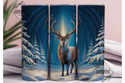 Magical Winter Deer 20oz Tumbler Wrap Sublimation sassyprint 