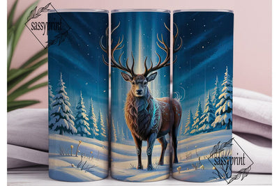 Magical Winter Deer 20oz Tumbler Wrap Sublimation sassyprint 