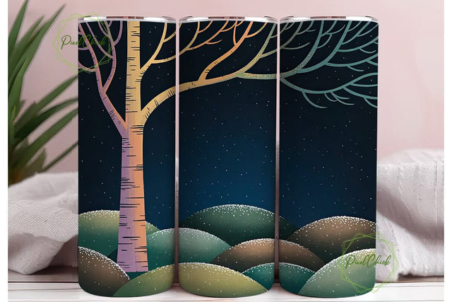 Magical Winter Forest 20oz Tumbler Wrap Sublimation PixelChick 