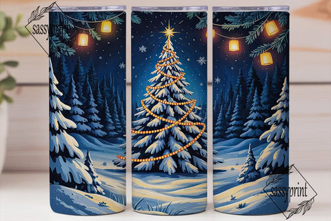 Magical Winter Forest Christmas Tumbler Sublimation sassyprint 