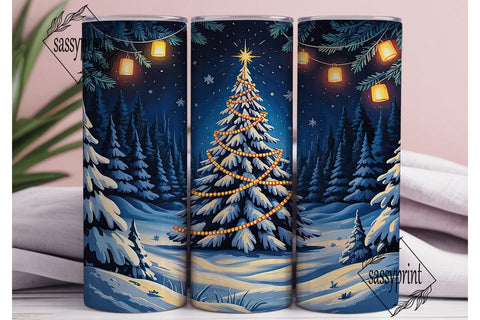 Magical Winter Forest Christmas Tumbler Sublimation sassyprint 