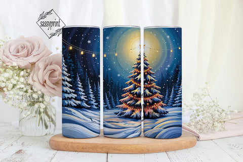 Magical Winter Forest Christmas Tumbler Sublimation sassyprint 