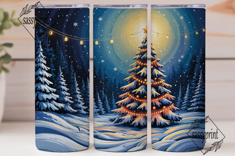 Magical Winter Forest Christmas Tumbler Sublimation sassyprint 
