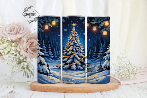 Magical Winter Forest Christmas Tumbler Sublimation sassyprint 