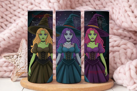 Magical Witch Trio 20oz Tumbler Wrap Sublimation DesignSVG 