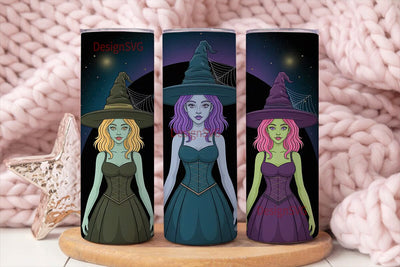 Magical Witch Trio 20oz Tumbler Wrap Sublimation DesignSVG 
