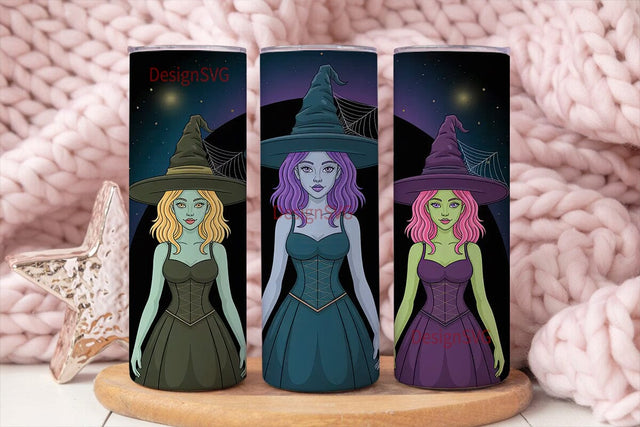 Magical Witch Trio 20oz Tumbler Wrap Sublimation DesignSVG 