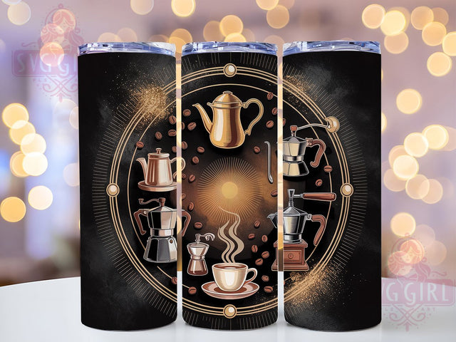 Magical Witchy Coffee Alchemy Tumbler, Magical Brew Wrap, 20oz Tumbler Sublimation, Mystic Coffee Symbols Design, Witchy Espresso Tumbler, Potion Brewing Wrap, Enchanted Caffeine Sublimation Sublimation SvggirlplusArt 