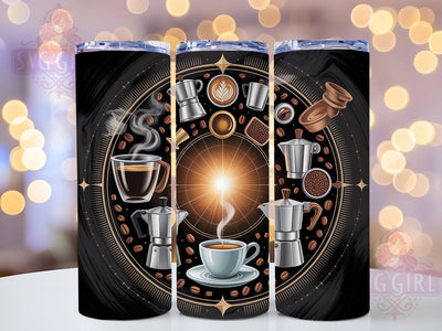Magical Witchy Coffee Alchemy Tumbler, Magical Brew Wrap, 20oz Tumbler Sublimation, Mystic Coffee Symbols Design, Witchy Espresso Tumbler, Potion Brewing Wrap, Enchanted Caffeine Sublimation Sublimation SvggirlplusArt 
