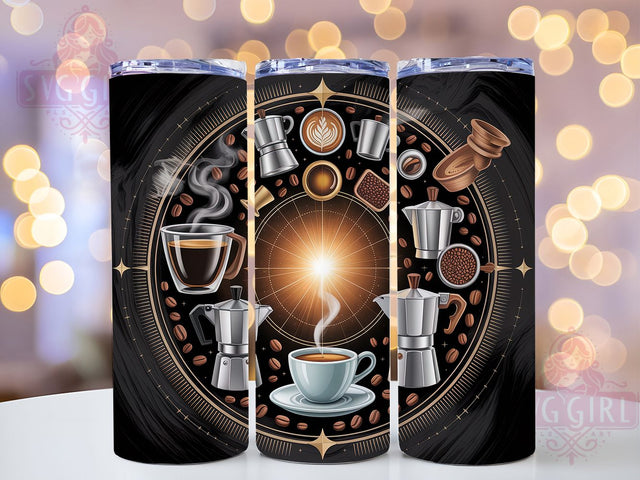 Magical Witchy Coffee Alchemy Tumbler, Magical Brew Wrap, 20oz Tumbler Sublimation, Mystic Coffee Symbols Design, Witchy Espresso Tumbler, Potion Brewing Wrap, Enchanted Caffeine Sublimation Sublimation SvggirlplusArt 