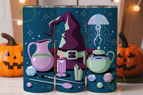 Magical Witchy Objects 20oz Tumbler Wrap Sublimation PixelChick 