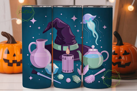 Magical Witchy Objects 20oz Tumbler Wrap Sublimation PixelChick 