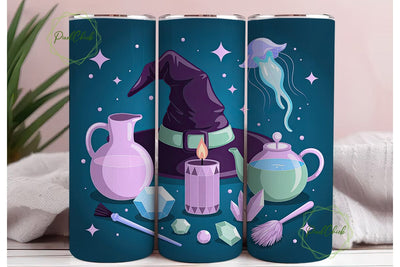 Magical Witchy Objects 20oz Tumbler Wrap Sublimation PixelChick 